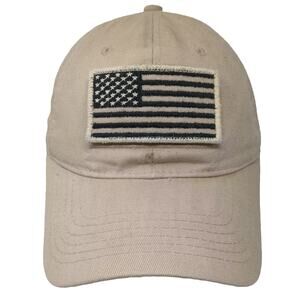 USA Headwear Baseball Cap Beige Black OS American Firefighter Flag Strapback Hat